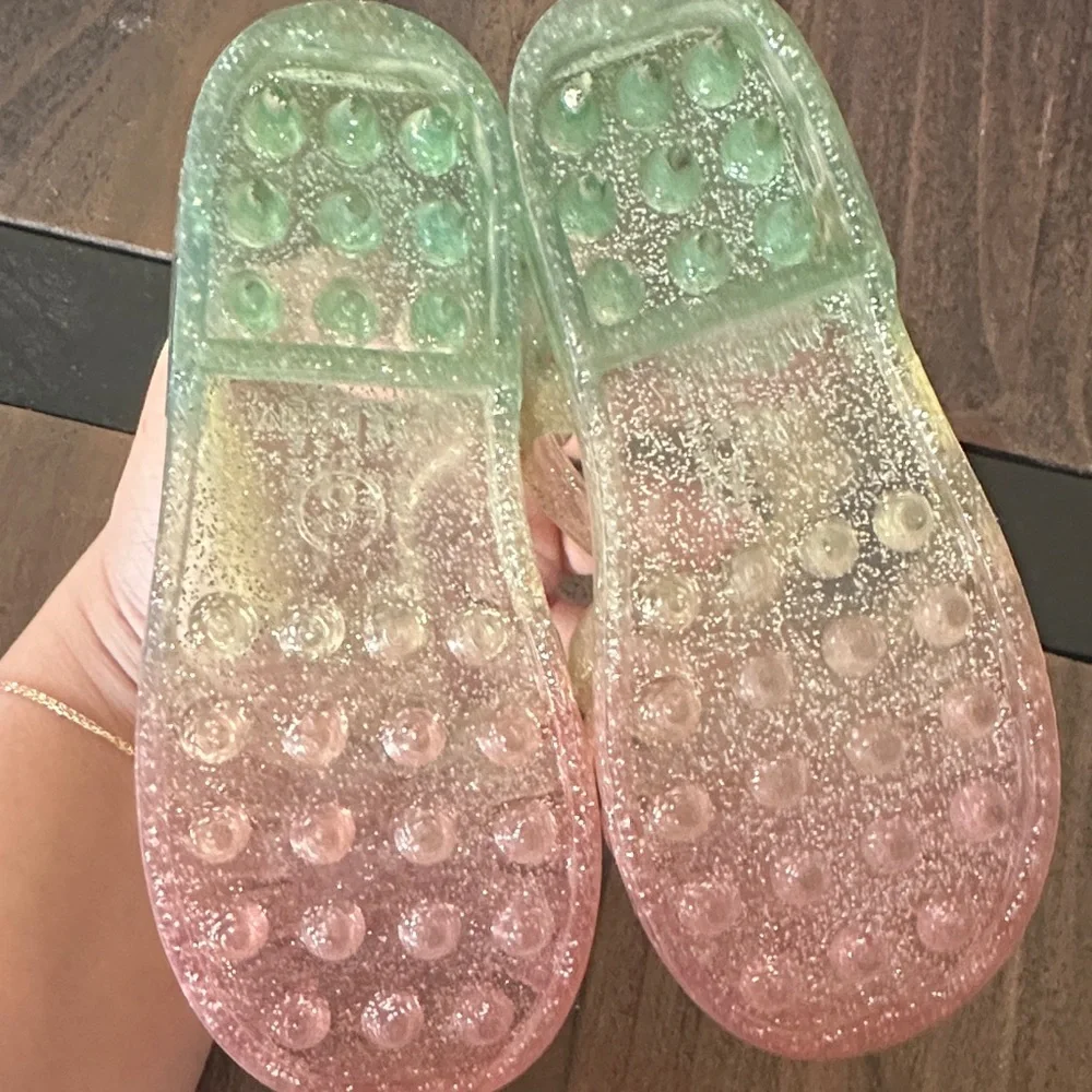 Kids Glitter Jelly Sandals toddler size 8